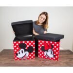 Ukonic Disney Mickey & Minnie 15-Inch Storage Bin Cube Organizers with Lids | Set of 2 - Image 4