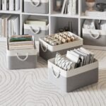 16 x 12 Inch Cube Storage Bins 4 Pack Collapsible Fabric Storage Cubes with Rope Handles for Home Closet Office Nursery Organization - Image 5