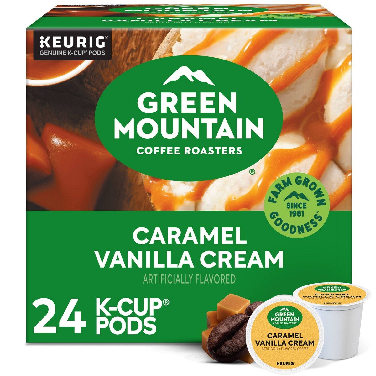 GUEST_2dbf9dd9-7fdd-465d-acf6-f29b29f6895f.jpg Green Mountain Caramel Vanilla Cream Flavored Keurig K-Cup Light Roast Coffee Pods - 24ct - Image 1