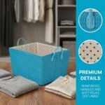 REGALWOVEN 1 Pcs Woven Storage Basket, Shelf Closet Storage Bin for Blankets, Shoes, Organizer Bin with Handles for Home Decor Blue - Image 5