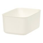 IRIS 4pk Small Storage Organizer Basket Off-White: Plastic Nesting Bins for Cube Systems, Portable
