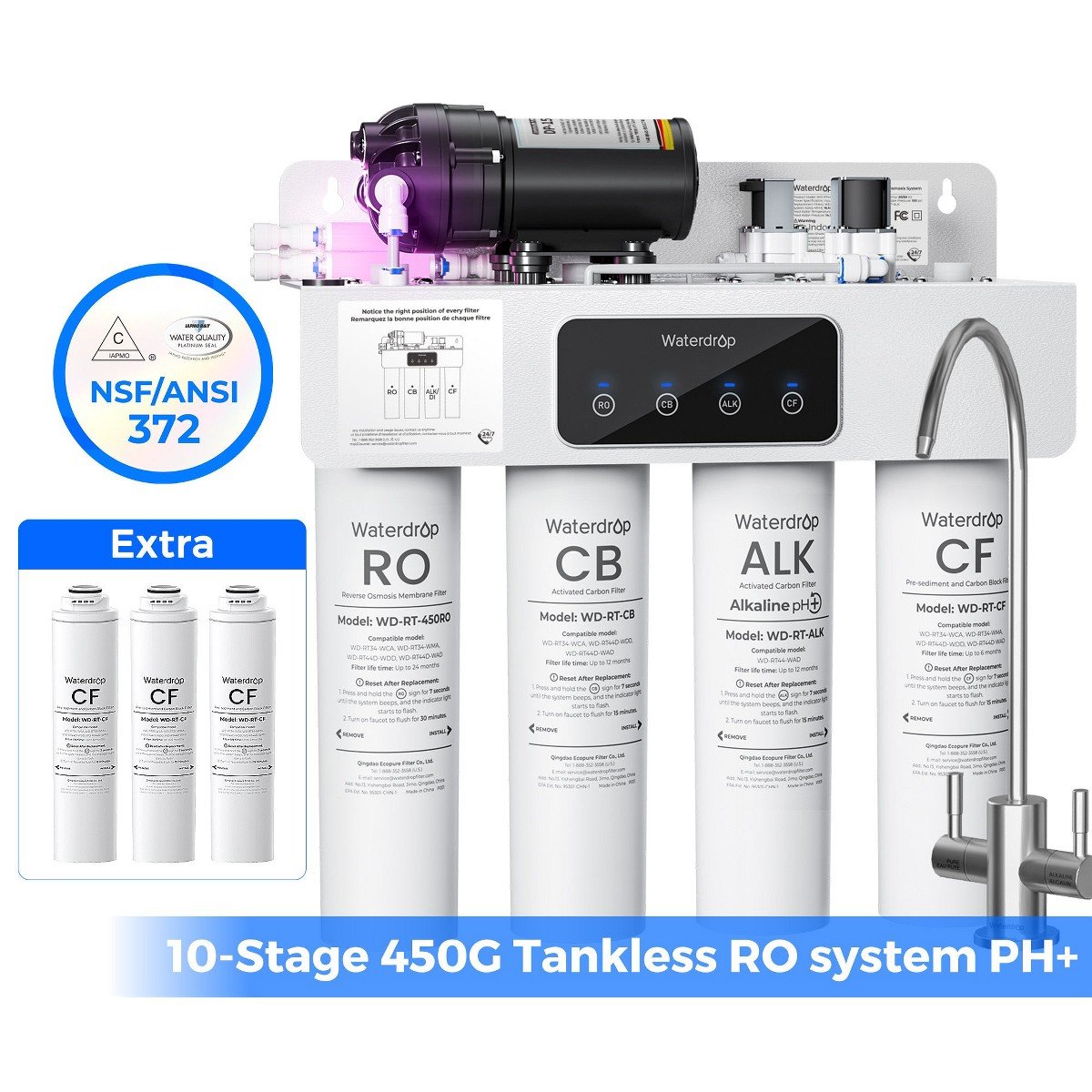 GUEST_2eaa63dc-2033-43b0-b919-089dba1d74d5.jpg Waterdrop - WD-T4-A Alkaline pH+ Reverse Osmosis Water Filter, extra 3 RT-CF Filters - White - Image 1
