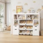 BALHAM TRADE-55" Toy Storage Organizer with Drawers and Removable Bins Ideal for Playroom Grey 11.8"D x 55"W x 46"H - Image 2