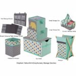 Bacati - Elephants Mint/Yellow/Gray Fabric Storage Box/Tote Small - Image 5