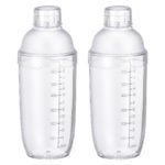 Unique Bargains Removable Plastic Boba Cocktail Shaker with Scales 2 Pcs 24oz