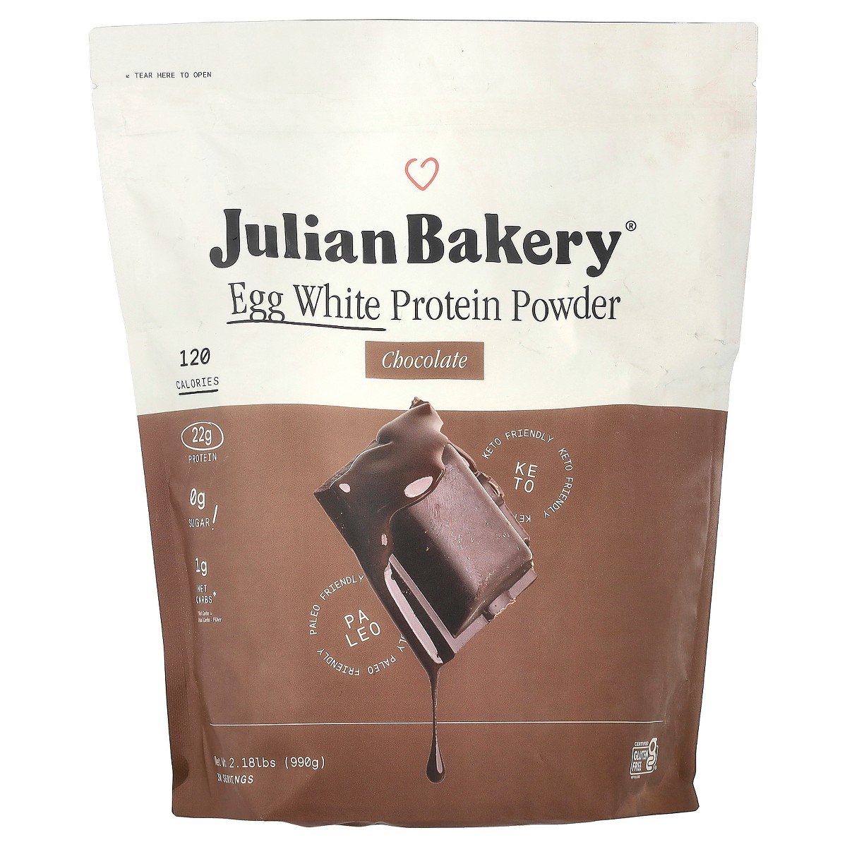 GUEST_300aeaa5-0e6e-4ec7-b006-51cca12ac744.jpg Julian Bakery Egg White Protein Powder, Chocolate, 2.18 lbs (990 g) - Image 1