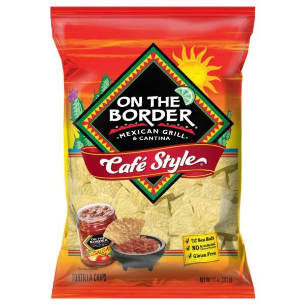 On The Border Café Style Tortilla Chips - 11oz: Gluten-Free, No Artificial Flavors, No Preservatives
