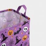 Alilang Halloween Fabric Storage Basket Foldable Organizer Bin with Handles, Purple - Image 3
