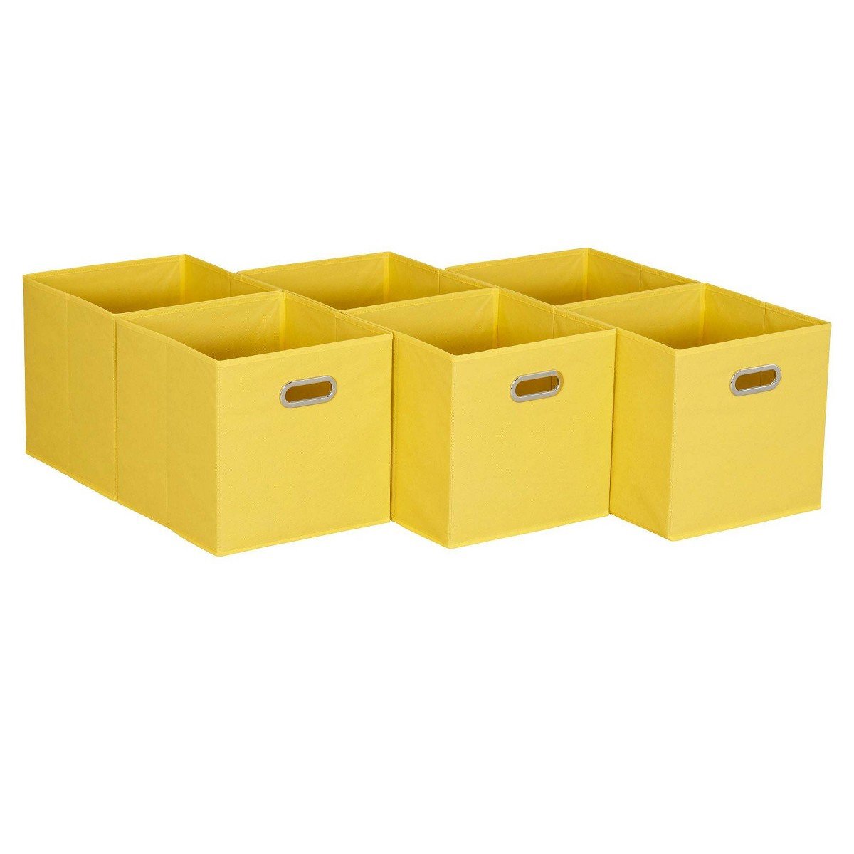 GUEST_30de111f-6d21-4b3d-b748-64c553287c5a.jpg Household Essentials 11" Set of 6 Storage Bins Golden Yellow: 11x11 Decorative Storage, Polypropylene, Folds Flat - Image 1