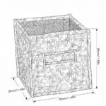 Alilang Floral Quilted Fabric Storage Cube Bin with Carry Handles - Blue - Image 5