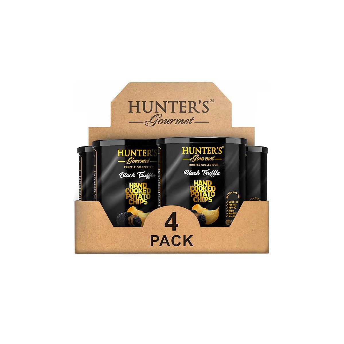 GUEST_316210bb-4139-4350-88e6-05a6082ce62b.jpg HUNTER'S GOURMET VEGAN BLACK TRUFFLE POTATO CHIPS (1.4oz) - Pack of 4 - Image 1