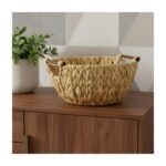 HomeRoots 13" Natural Woven Water Hyacinth Basket - Image 2