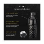 Viski Paragon Stainless Steel Cocktail Shaker with Built-in Strainer and Measuring Cap for Espresso Martini, Margarita, Home Bar Gifts, 23oz, Black - Image 2