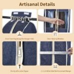 GustoWave 40" Cotton Linen Garment Bags 2-Pack, Breathable Dust Covers for Clothes, Travel Closet Storage, Lightweight, Blue - Image 3