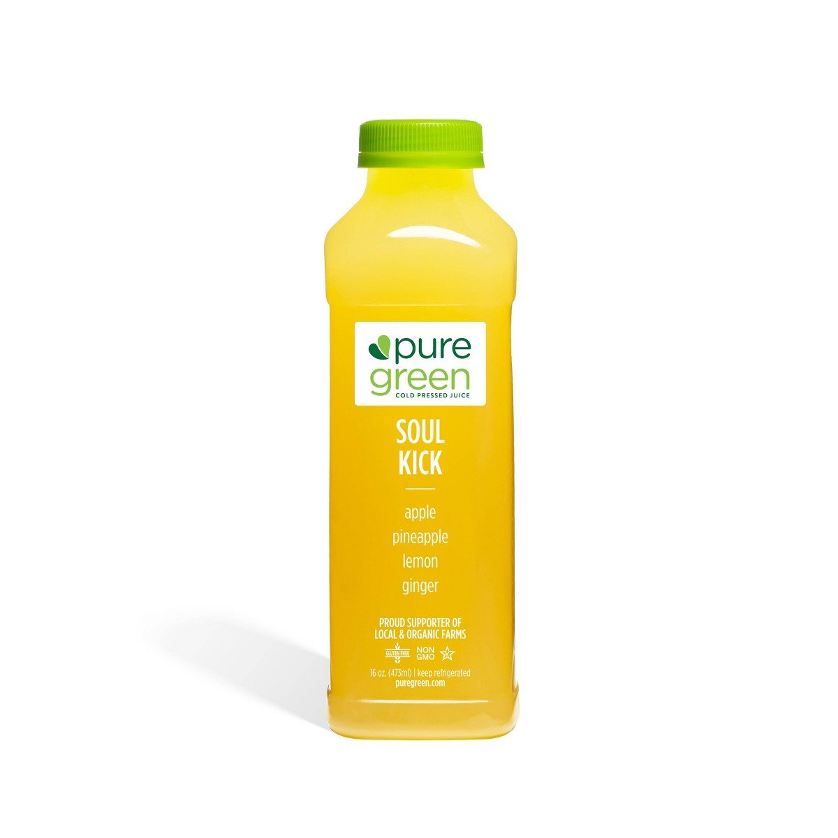GUEST_330c9a3c-b6d8-48b5-a0a4-81b438a696cb.jpg Pure Green Cold Pressed Juice Soul Kick - 16oz: 100% Juice - Image 1