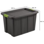 Sterilite 30 Gal Latching Tuff1 Stackable Storage Tote Bin w/ Latch Lid, 4 Pack - Image 3