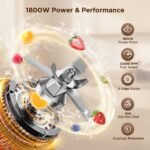 Teendow 1800W Countertop Blender for Kitchen with 70 oz BPA-Free Pitcher,, 25000 RPM Smoothie Blender, 6 Presets, Timer & Pulse for Ice Crushing - Image 2