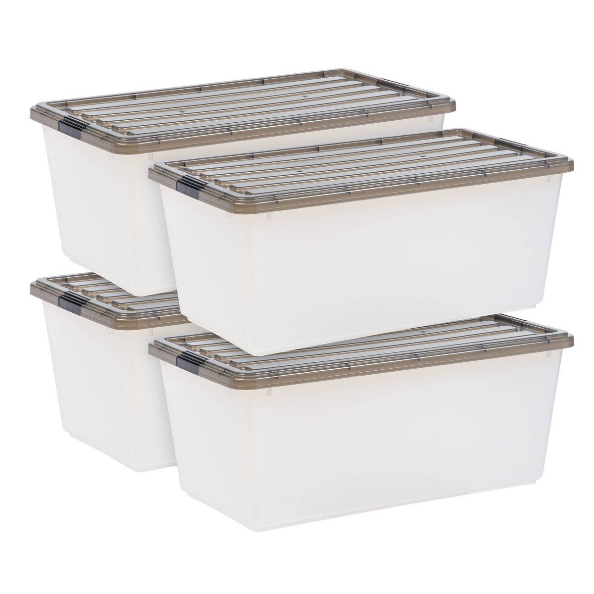 GUEST_35e9e9e8-bad3-4d11-be60-7a6c3cae2155.jpg IRIS 4pk 91qt Stack and Pull Plastic Storage Bin Clear - Image 1