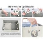 Summit Adventure Storage Bins with Lid,Decorative Boxes with Soft Rope Handles,Foldable Basket,Mixing of Beige,White & Ivory,Large,3-Pack - Image 3
