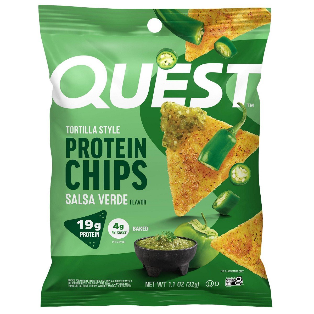 GUEST_36d14e9e-9c76-4852-bcbb-ddd14f120aaa.jpg Quest Nutrition Salsa Verde Tortilla Protein Chips - 1.1oz - Image 1
