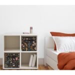 Sweet Jojo Designs Girl Fabric Storage Bins Set Boho Floral Wildflower Black Orange and Blue - Image 3