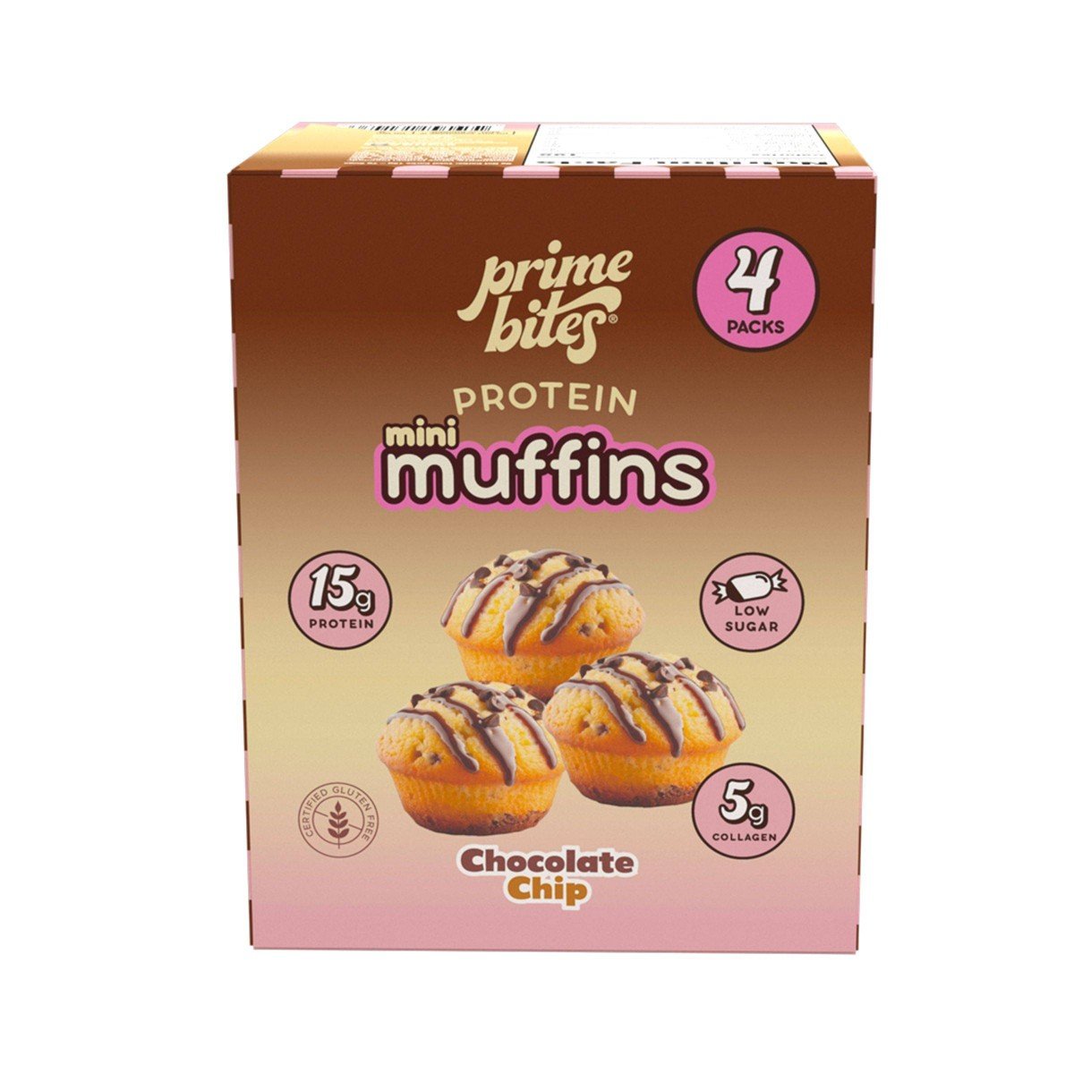 GUEST_370681e4-37bb-4b10-925b-cec022236ed4.jpg Prime Bites Chocolate Chip Protein Mini Muffins - 15g Protein - 8.48oz/4ct: Whey Protein Isolate, Chewy, Ready to Eat - Image 1
