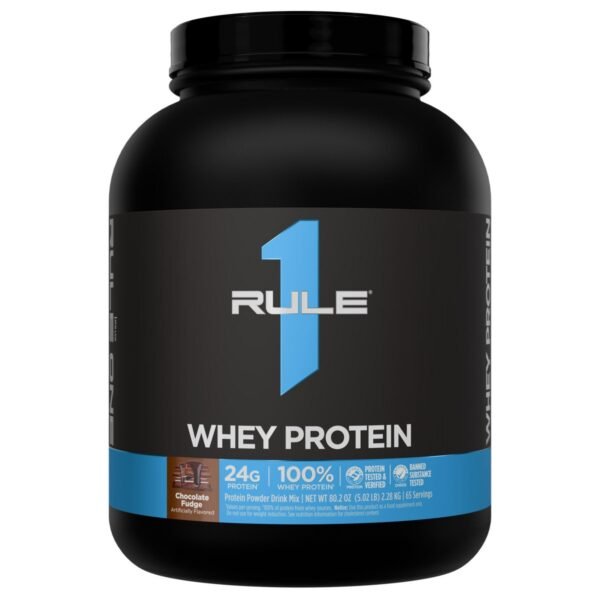 Rule One Proteins Whey Protein - 24g Fast-Acting Protein from All-Whey Sources Muscle Recovery or Anytime Use - Chocolate Fudge - 5lb