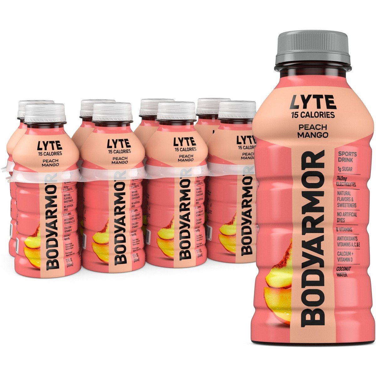 GUEST_37d482d6-260c-4e5a-9e64-6fb797cb1541.jpg BODYARMOR LYTE Peach Mango Sports Drink - 8pk/12 fl oz Bottles: Non-Caffeinated, No Added Sugar - Image 1