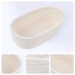 REGALWOVEN Odorless Cotton Rope Handcrafted Compact Size Multiple Use Open Storage Bins 3 Packs Beige 9.1*5.1*2.8in - Image 2