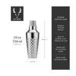 Viski Diamond Cocktail Shaker, Faceted Stainless Steel Drink Shaker for Margarita, Espresso Martini, Home Bar Essentials, Party Hosting Gifts, 25 oz - Image 4