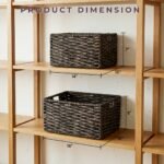 Hastings Home Handmade Rectangular Twisted Wicker Baskets - Set of 2 - Black - Image 2