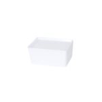 YBM Home Small White Plastic Storage Bin with Lid (2140) - Image 2