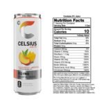 CELSIUS Fizz Free Peach Mango Green Tea Functional Energy Drink - 12 fl oz Single Can - Image 4