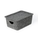 Felt Bin with Lid Dark Gray - Bullseye's Playground™
