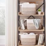 Cheer Collection Cotton Rope Storage Baskets – Set of 3 Durable Woven Bins for Laundry, Toys, Towels in Tan for Home Organizing - Image 5