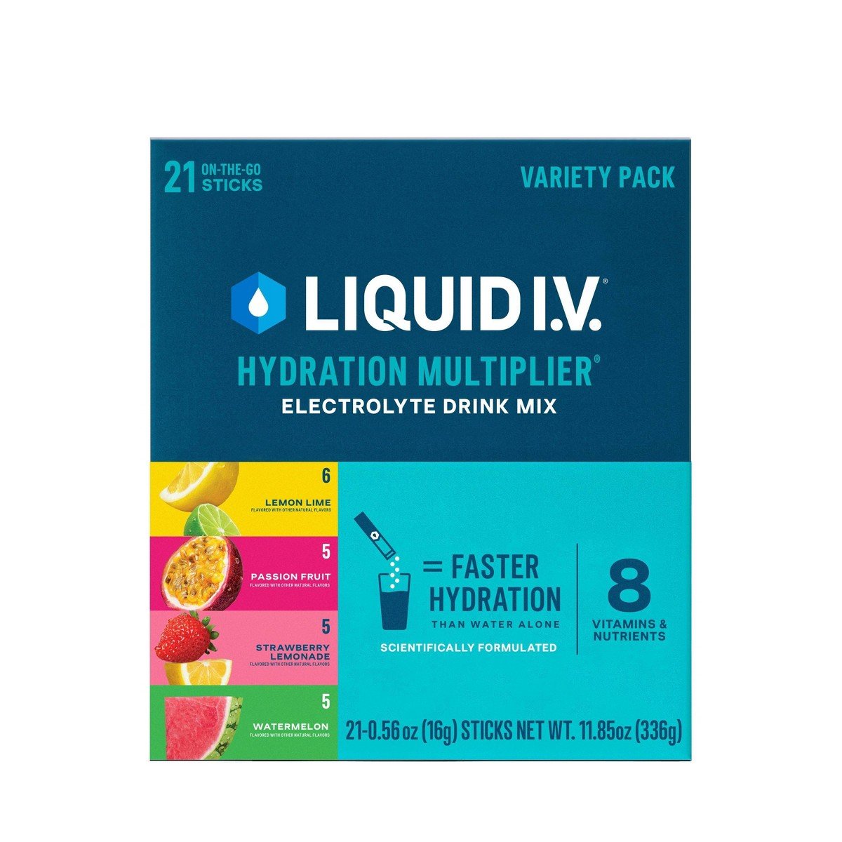 GUEST_3cb13b5f-94ad-40a7-80d8-ae220a1d70b2.jpg Liquid I.V. Hydration Electrolyte Powder Supplements - Variety Pack - 11.85oz/21ct: Non-Caffeinated Drink Mix, 4 Flavors - Image 1