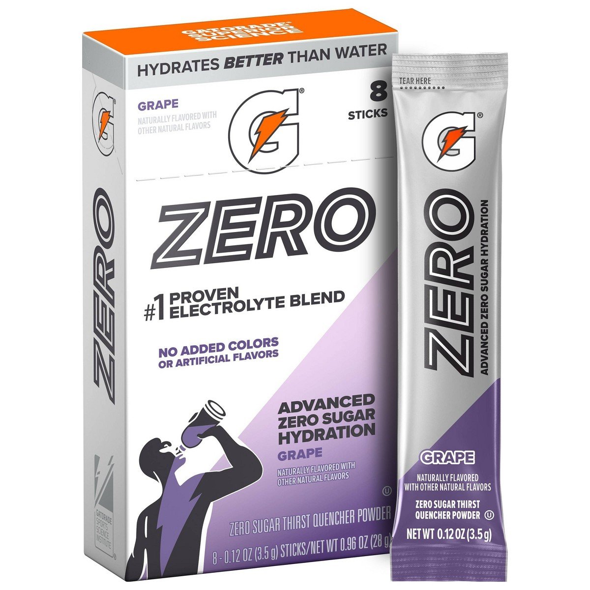 GUEST_3cd4138a-709d-4274-86e4-e153223f65e4.jpg Gatorade G-Zero Powder Sticks - Grape - 8ct: Sugar-Free, No Artificial Flavor - Image 1