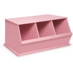 Badger Basket Three Bin Stackable Storage Cubby - Pink