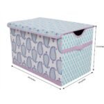 Bacati - Isabella Paisley Aqua/Lilac/Purple Fabric Storage Toy Chest - Image 2