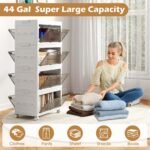 Costway 4-Tier Stackable Storage Bins 44-gal Collapsible Storage Boxes with Lid Organizer - Image 4