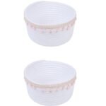 REGALWOVEN 2 Pack Woven Storage Basket, Shelf Closet Storage Bin for Key Tray Bowl for Entryway Desk, Catchall Home Decor Pink 8.1*3.7in
