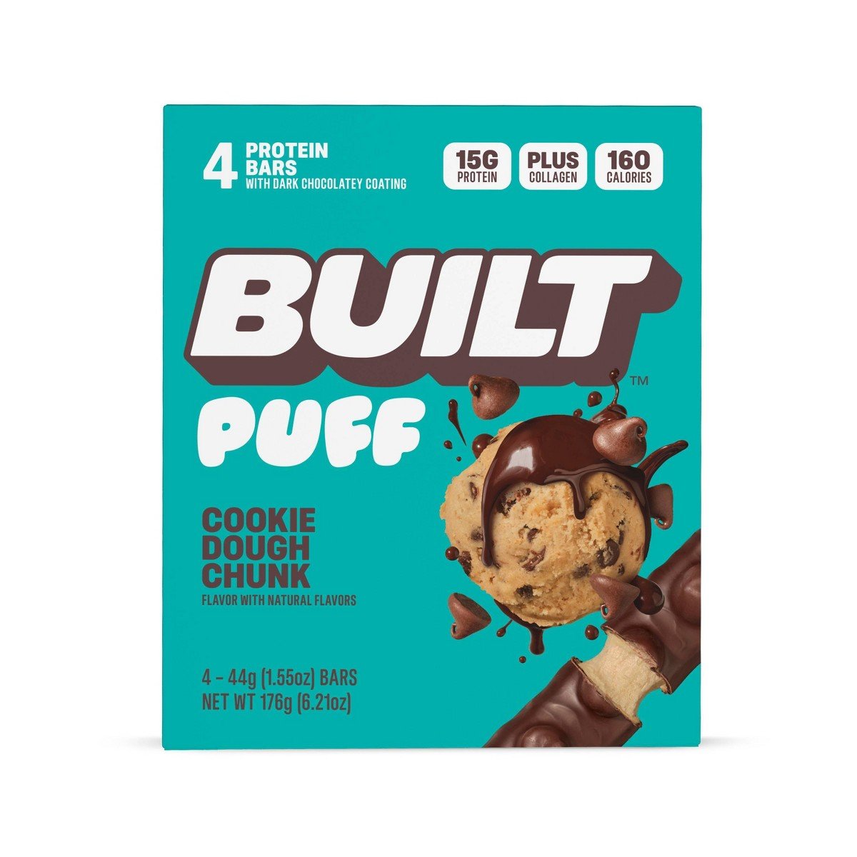 GUEST_3e68fe19-78a2-494f-8cd9-063b19ce2343.jpg Built Bar Cookie Dough Chunk Puff Protein Bars - 15g Protein - 6.2oz/4ct - Image 1