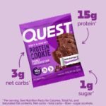 Quest Nutrition Protein Cookie - Double Chocolate Chip - 12ct: 15g Protein, Ready to Eat, 1.56oz Per Cookie - Image 5