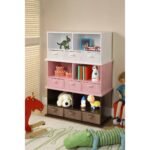 Badger Basket Stackable Shelf Storage Cubby with Three Baskets Pink - Image 4