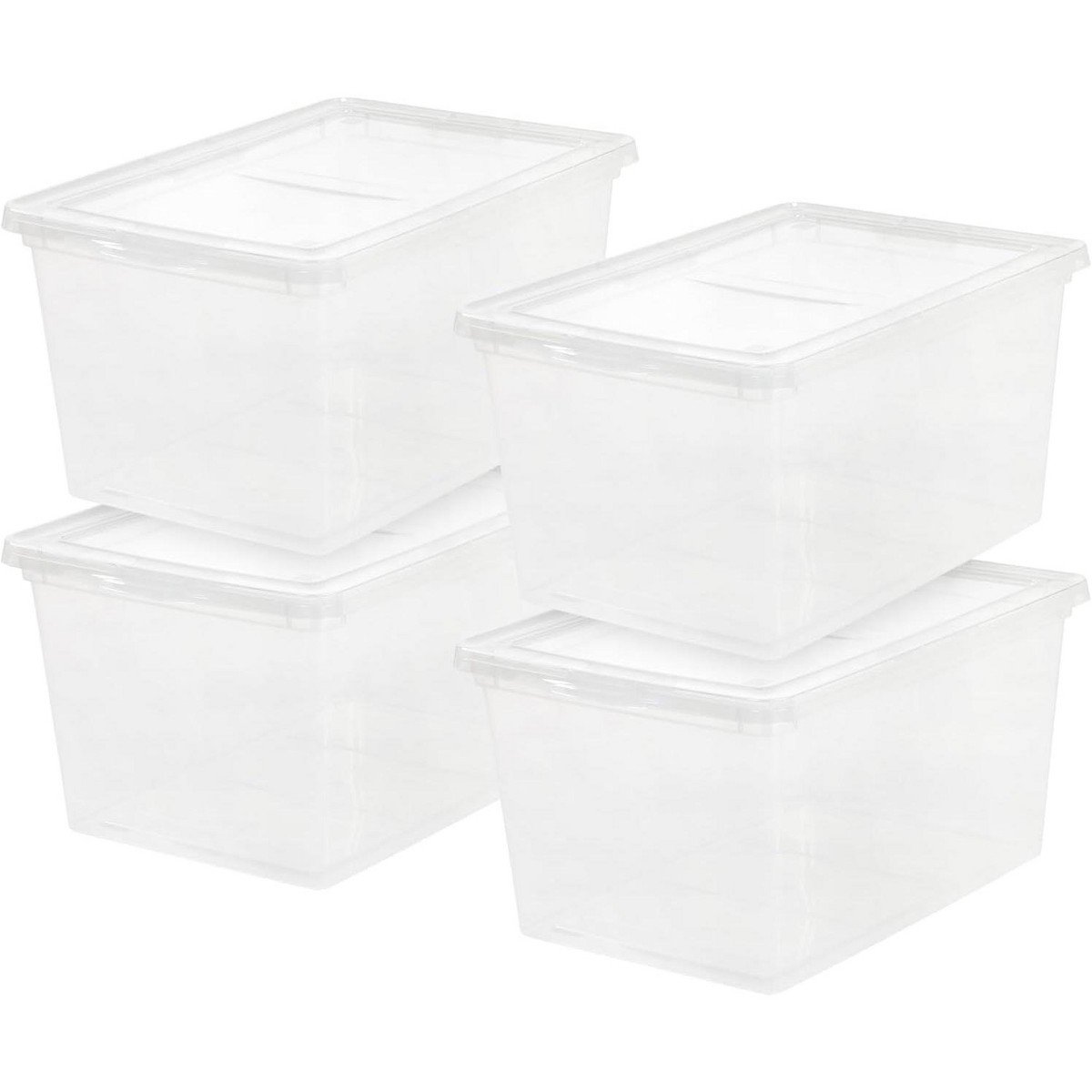 GUEST_3f07f750-faff-40c0-84f1-8f3490238077.jpg IRIS 58 Qt Storage Bins with Lids, Clear Stackable Containers, 4Pk - Image 1