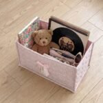 Alilang Quilted Heart Gingham Rectangular Storage Bin with Bow & Lace Accent - Pink - Image 4