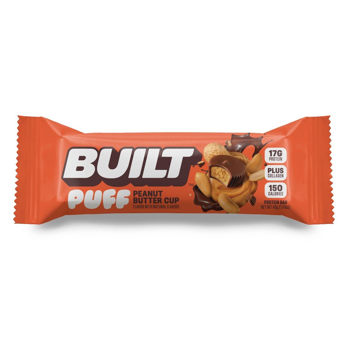 GUEST_3f54e5b3-e2f2-465e-8bdf-e643ce4b2c14.jpg Built Bar Puff Peanut Butter Puff Cup Protein Bar - 17g Protein - 1.41oz - Image 1