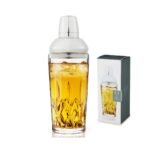 Viski Admiral 25 oz Cocktail Shaker for Whiskey Sour, Margarita, Vodka and Espresso Cocktails, Lead Free Crystal, Stainless Steel Cap & Strainer