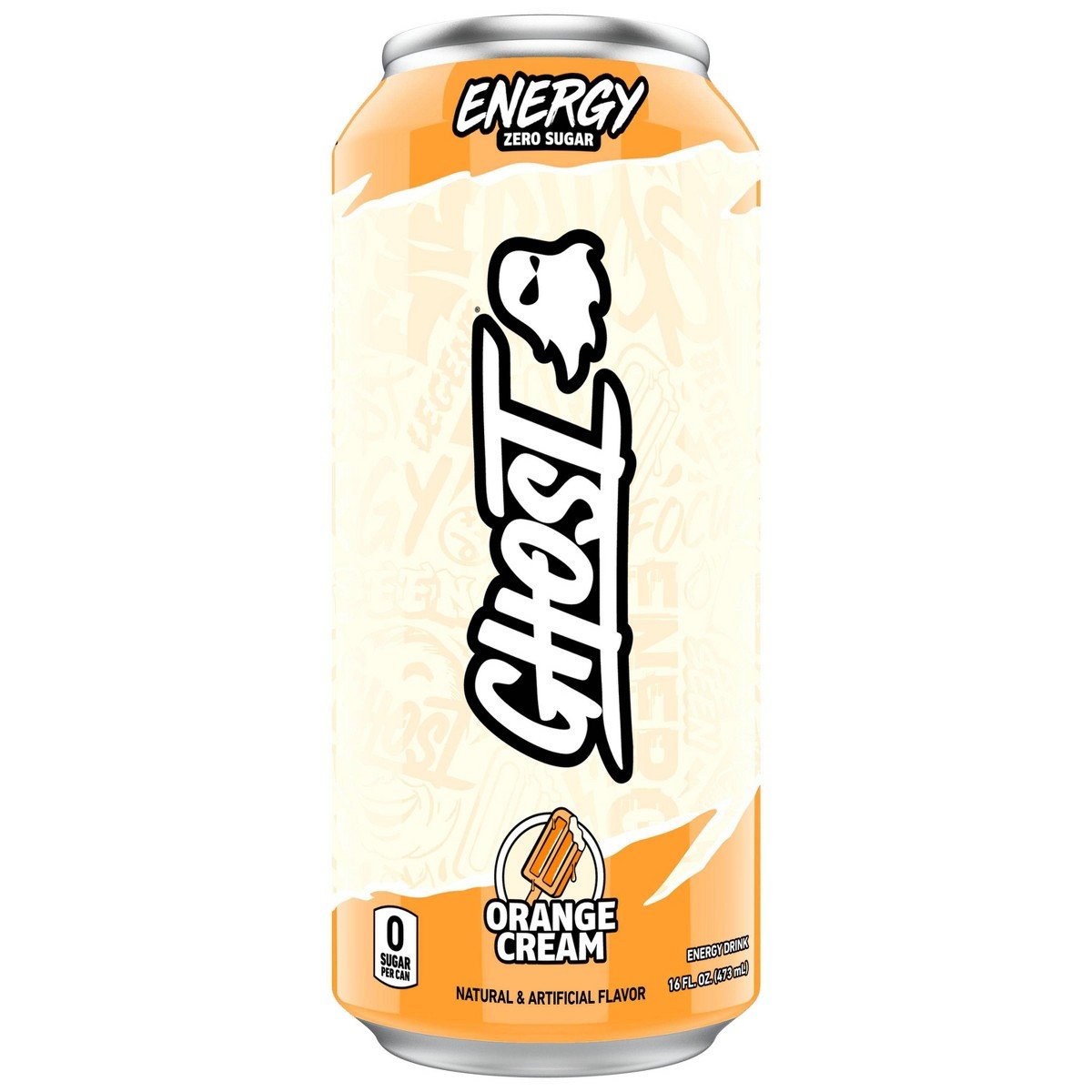 GUEST_3fa9ebad-6fae-46f5-be39-1c38e21d8f78.jpg Ghost Energy Orange Cream Energy Drink - 16 fl oz: Sugar-Free, Gluten-Free, Vegan - Image 1