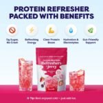 Javvy Strawberry Acai Clear Protein Refreshers - 9.2oz: Caffeinated - Image 5